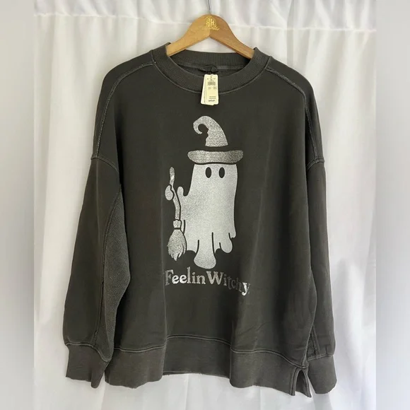 aerie Tops Aerie Halloween Big Chill Crew Sweatshirt Feelin